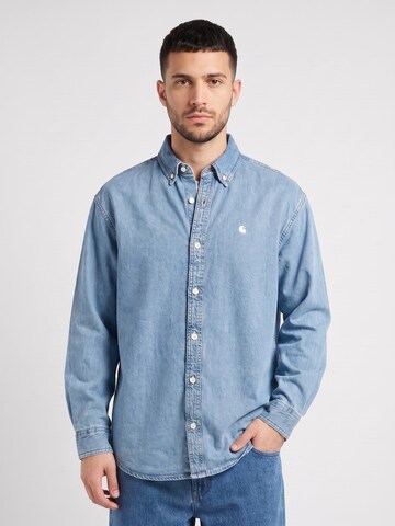 Carhartt WIP Comfort Fit Skjorte 'L/S Lucas Shirt' i blå: forside