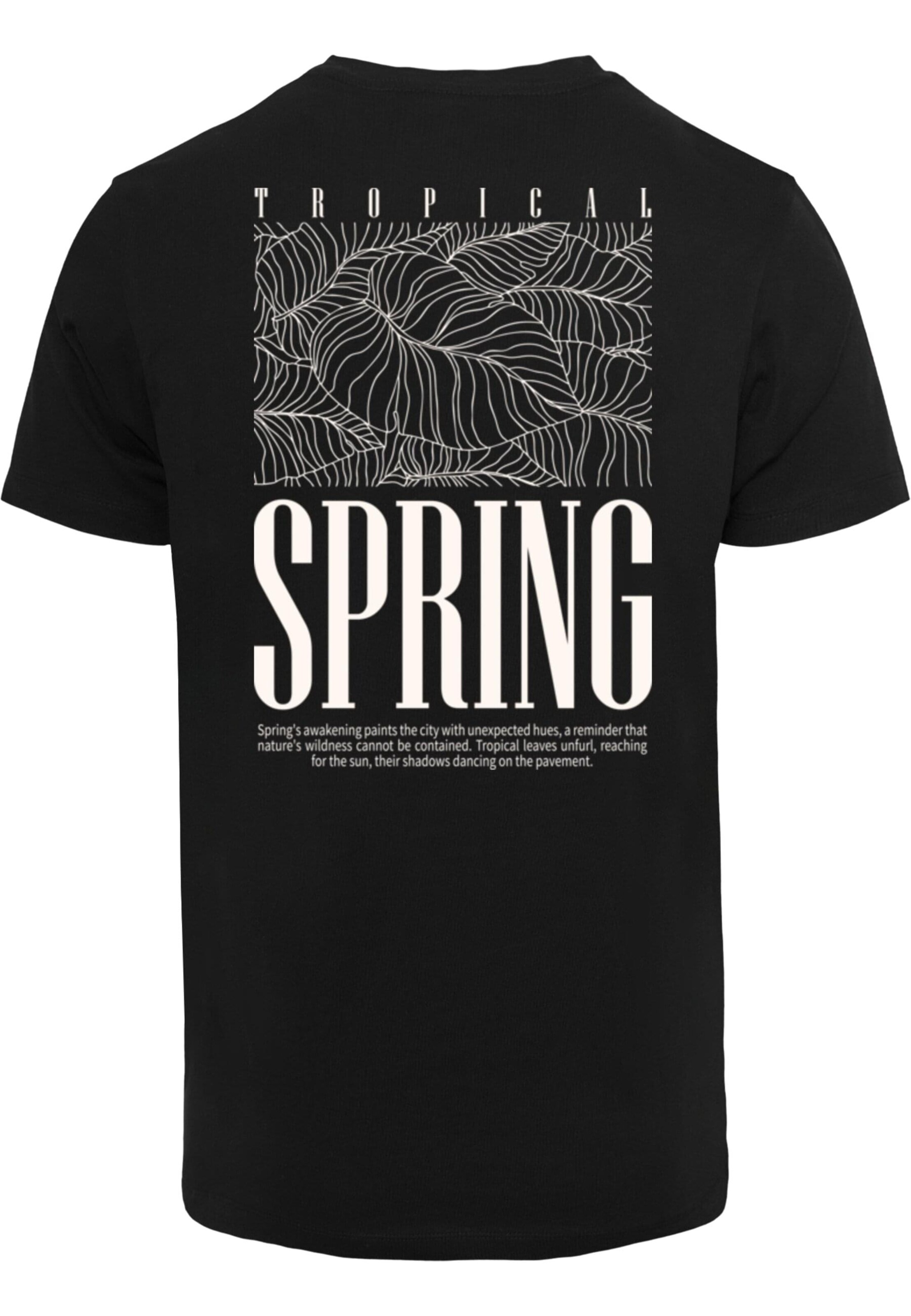 T-Shirt 'Tropical Spring' Merchcode en noir