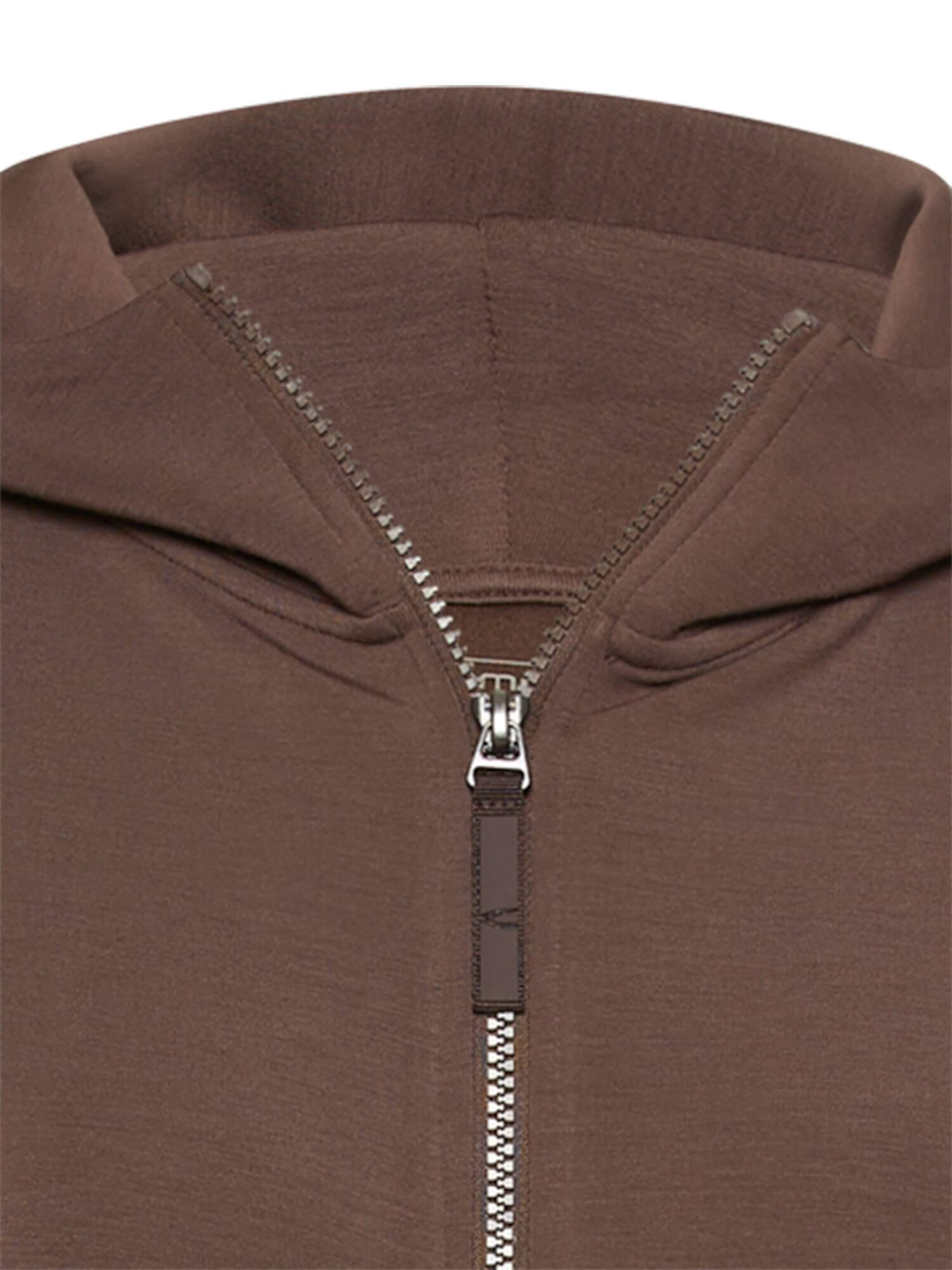 CAMEL ACTIVE Zip-Up Hoodie in Brown