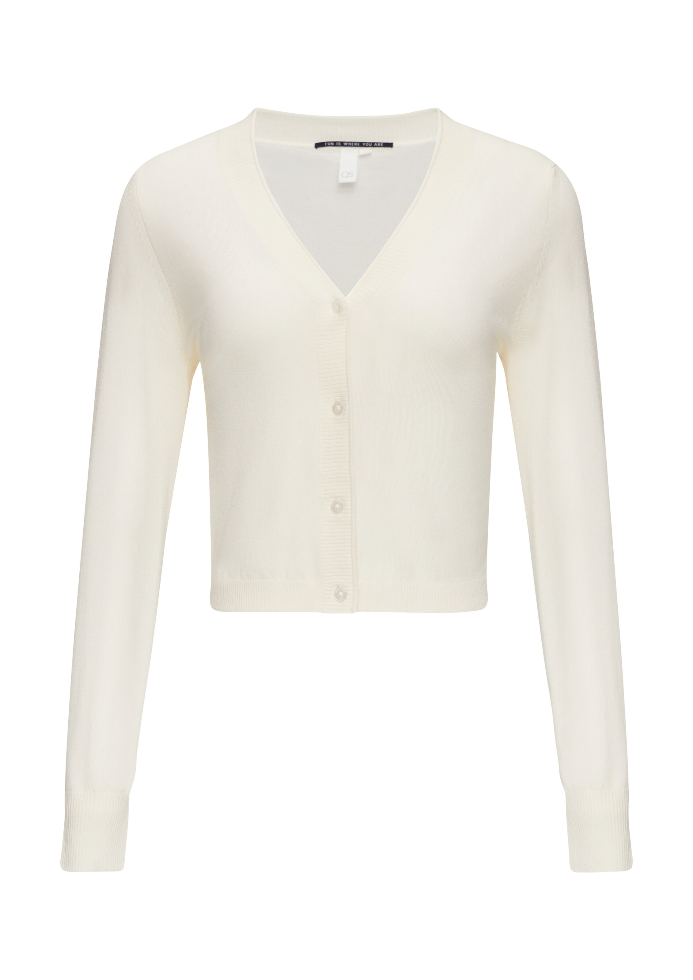 QS Gebreid vest in Beige: voorkant