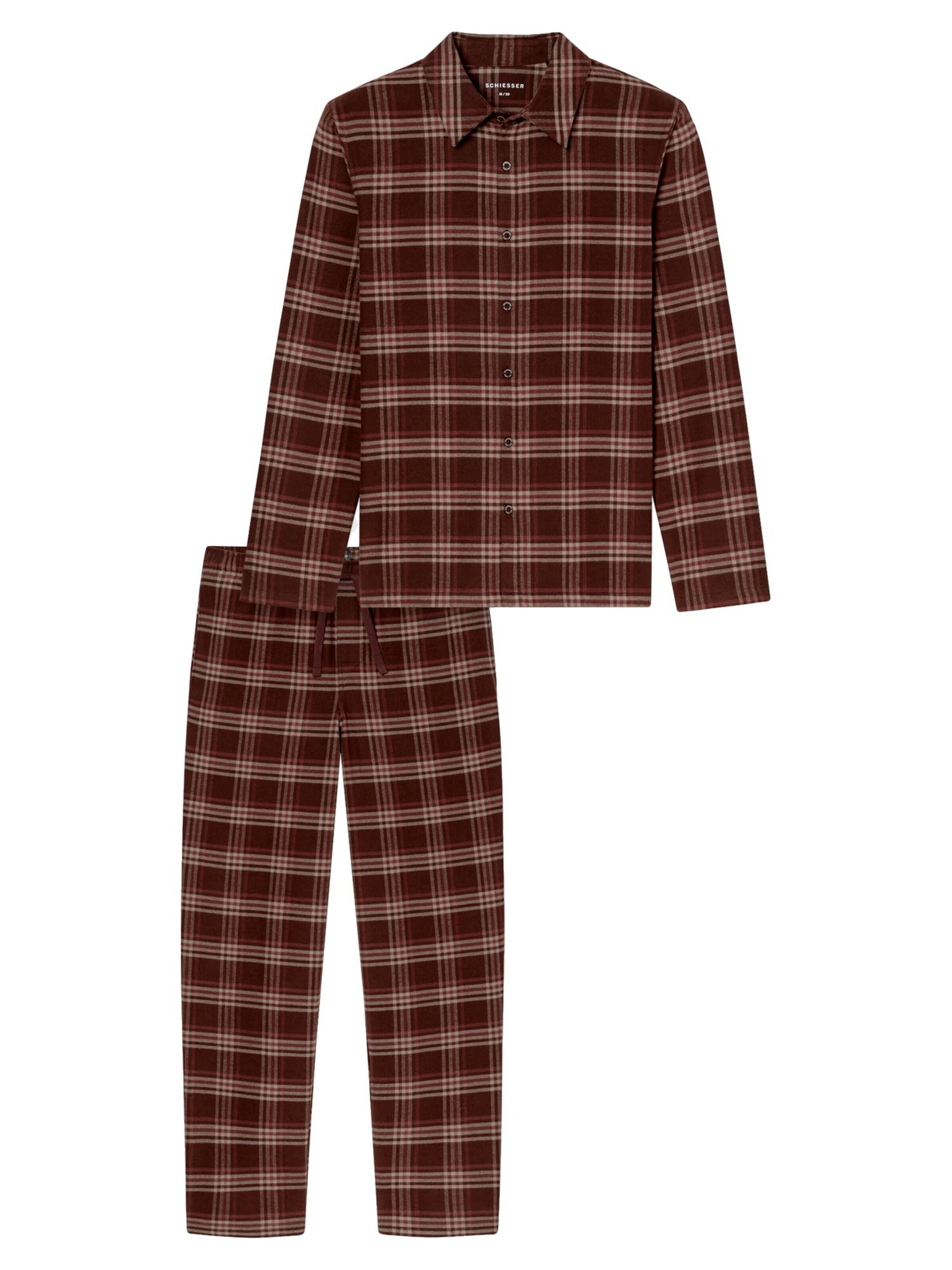 SCHIESSER Long Pajamas 'Selected Premium Warming' in Mixed colors: front