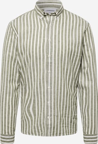 Coupe slim Chemise Lindbergh en vert : devant