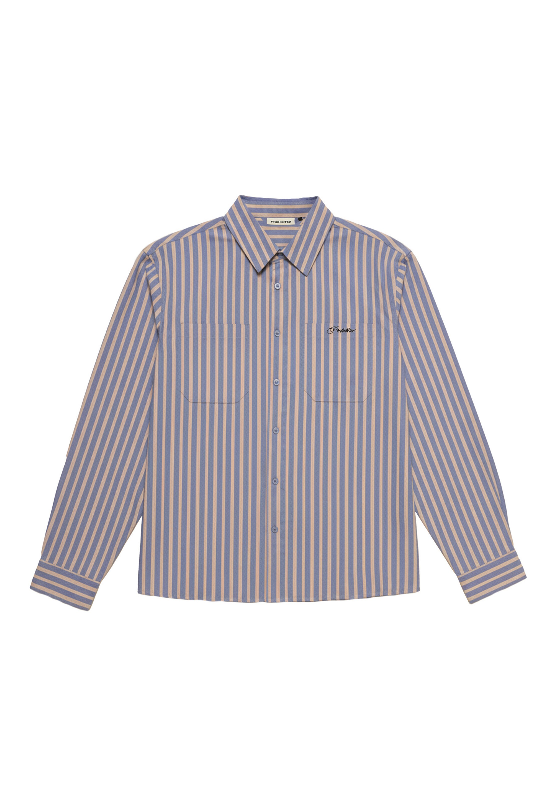 Prohibited Hemd 'Westbury' in blue denim / orange / dunkelorange / offwhite, Produktansicht