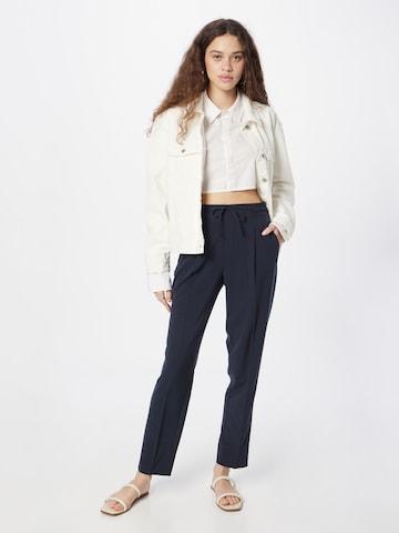 Freequent Regular Pleat-Front Pants 'LIZY' in Blue
