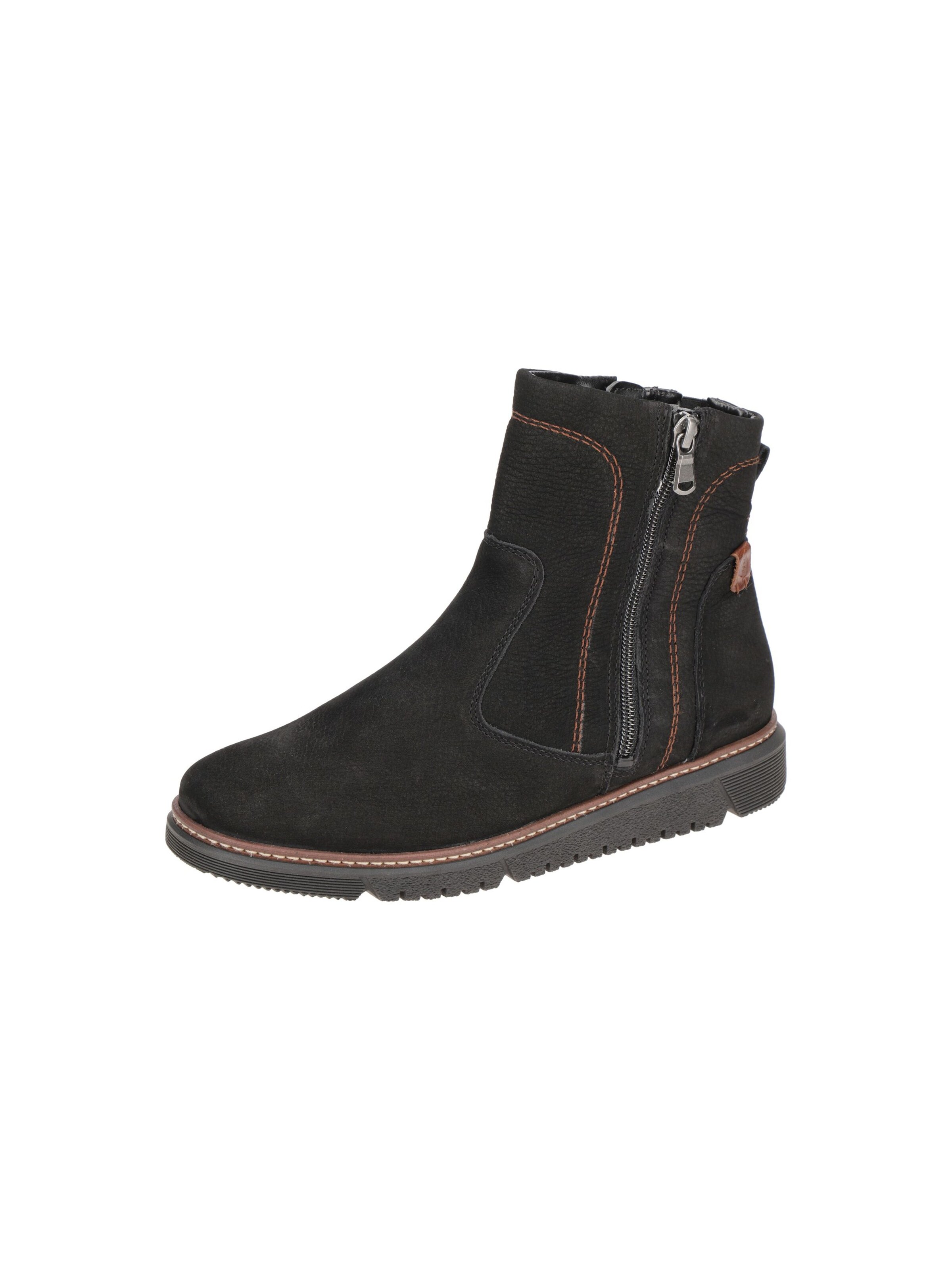 WALDLÄUFER Boots 'Waldläufer Gesa Stiefelette schwarz dünn gefüttert K-Weite' in Black: front