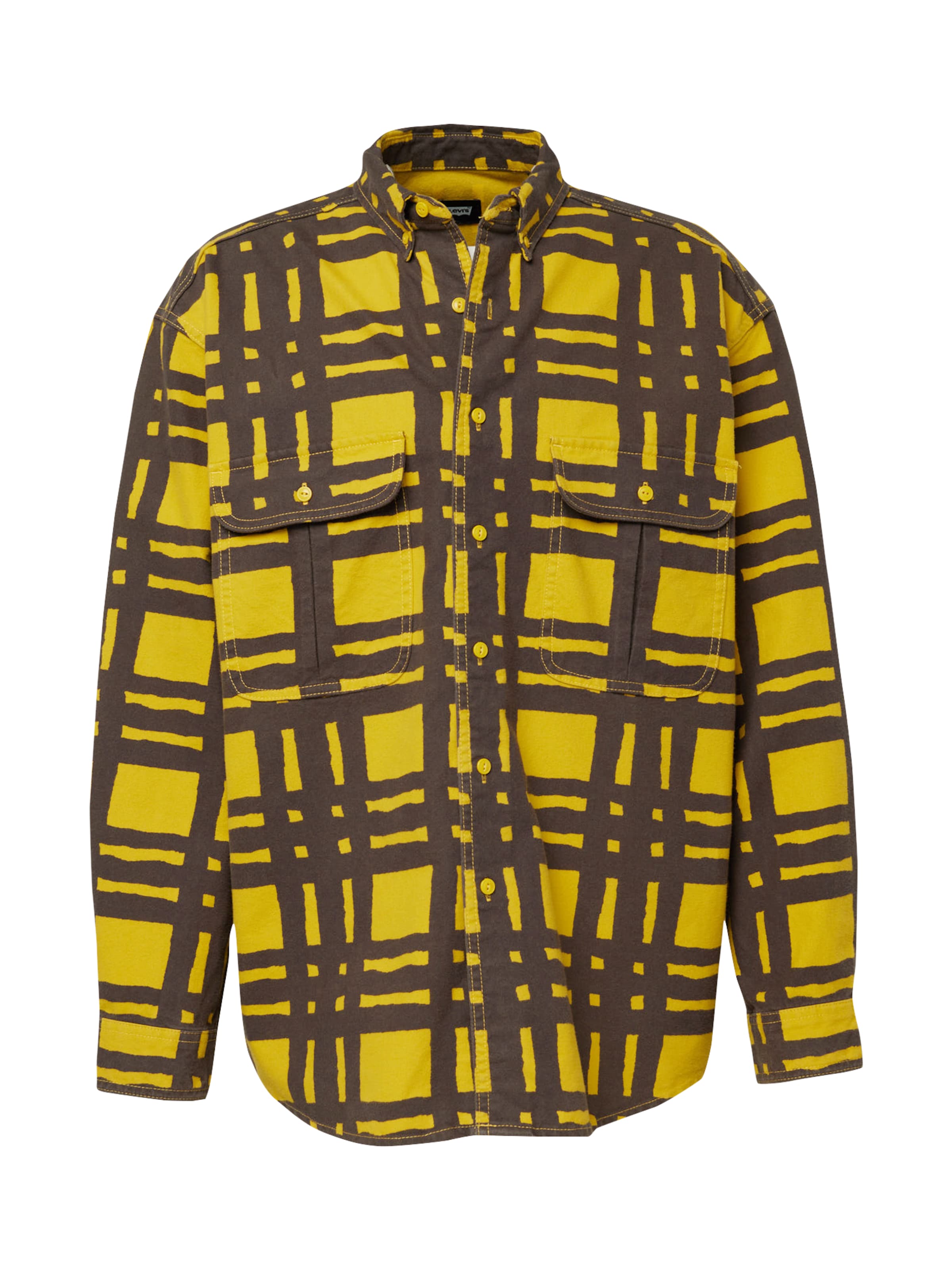 Levi's Skateboarding Button Up Shirt 'Skate L/S Woven' in Yellow: front