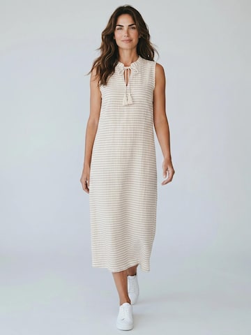 Pink Label Καλοκαιρινό φόρεμα 'BEACHWEAR SAND STRIPE' σε μπεζ