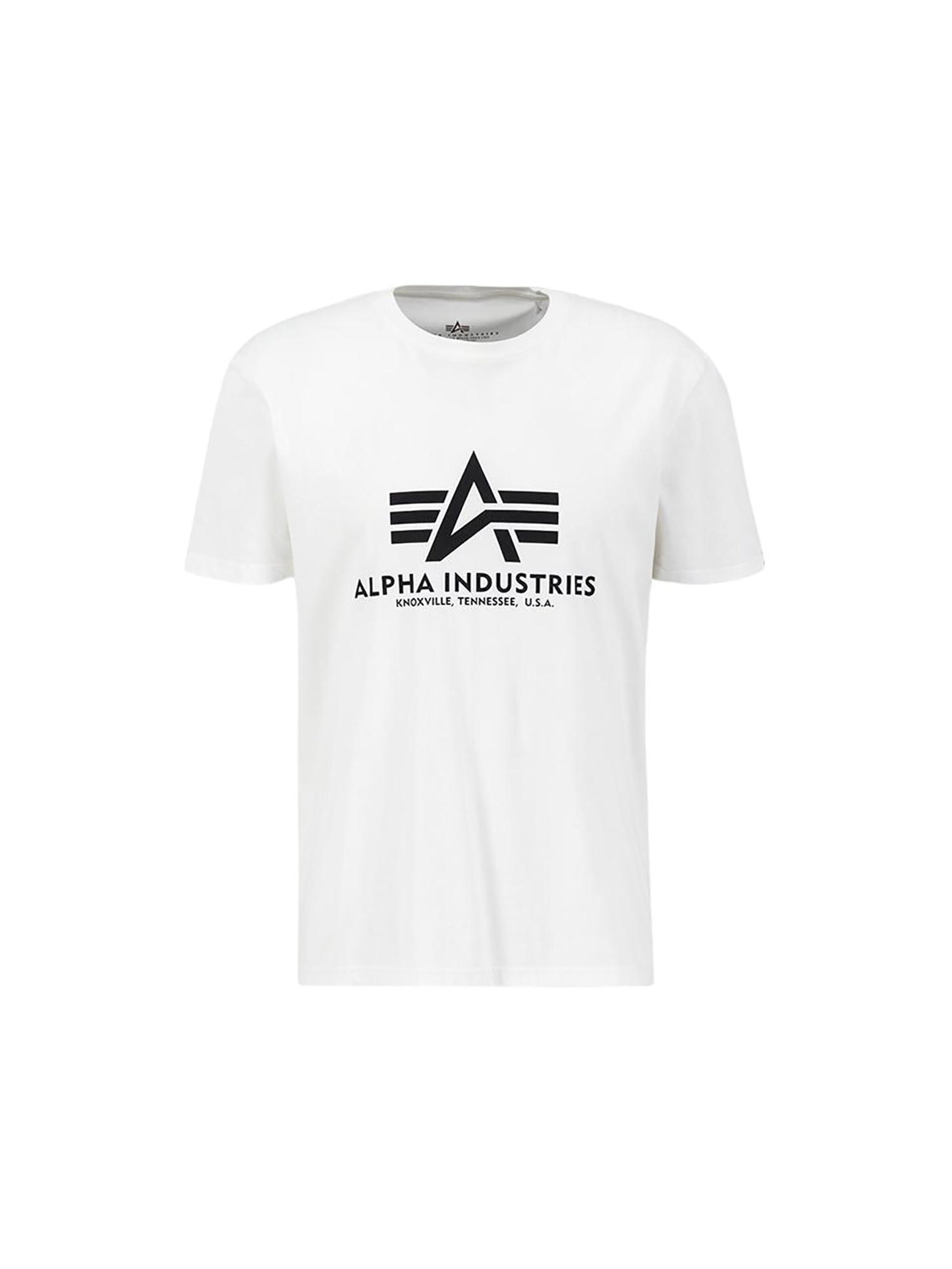 ALPHA INDUSTRIES Shirt 'Basic Logo'‌‌‌‌‌ in Weiß: Vorderseite