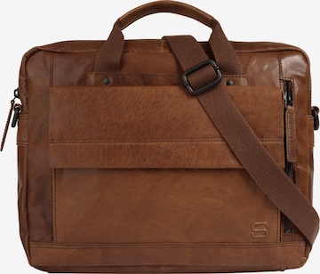Spikes & Sparrow Briefcase in Brown: front