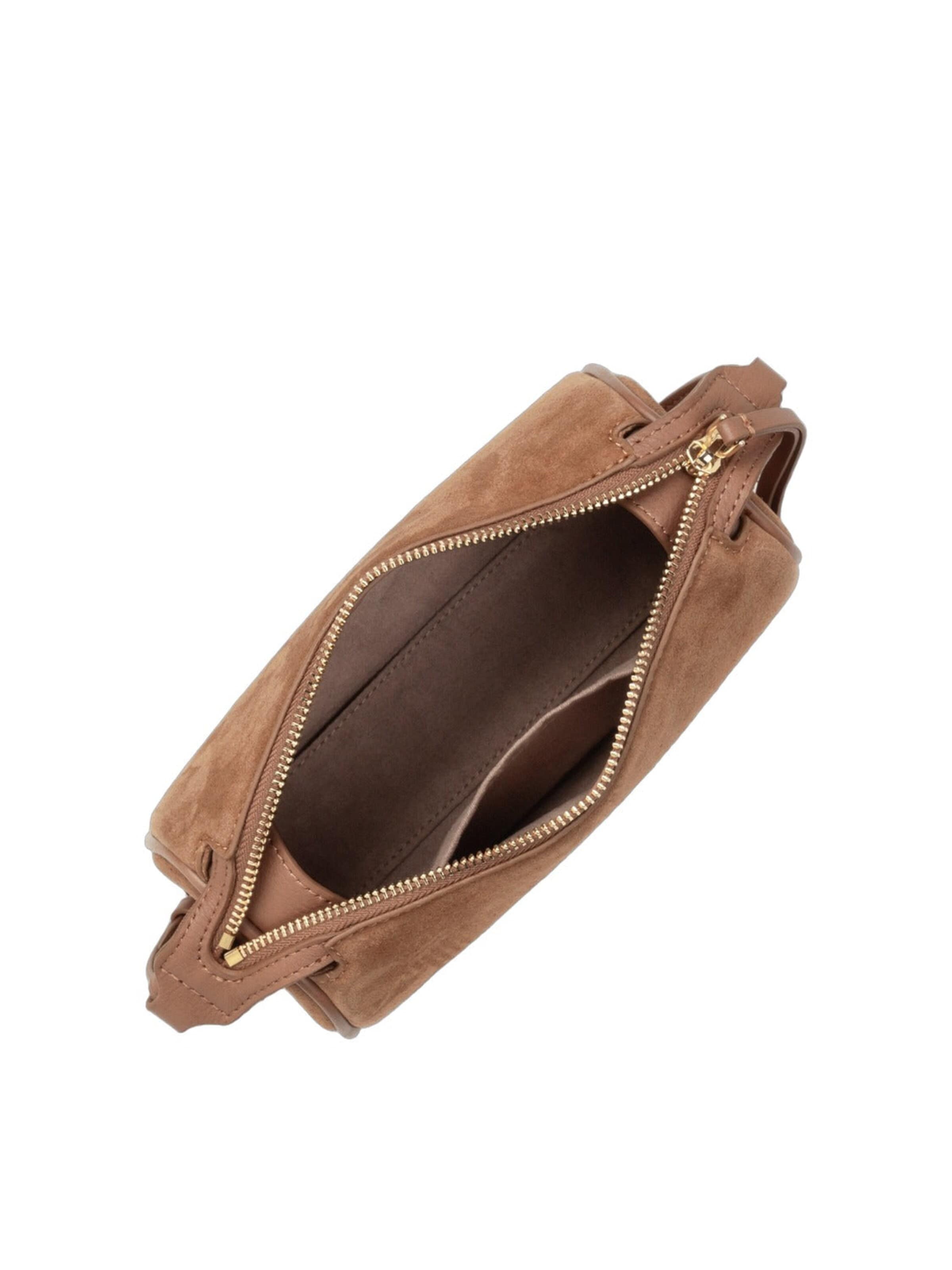 LANCASTER Paris Shoulder bag 'Lancaster Sac rectangle Zippé S Suède Camel' in Brown