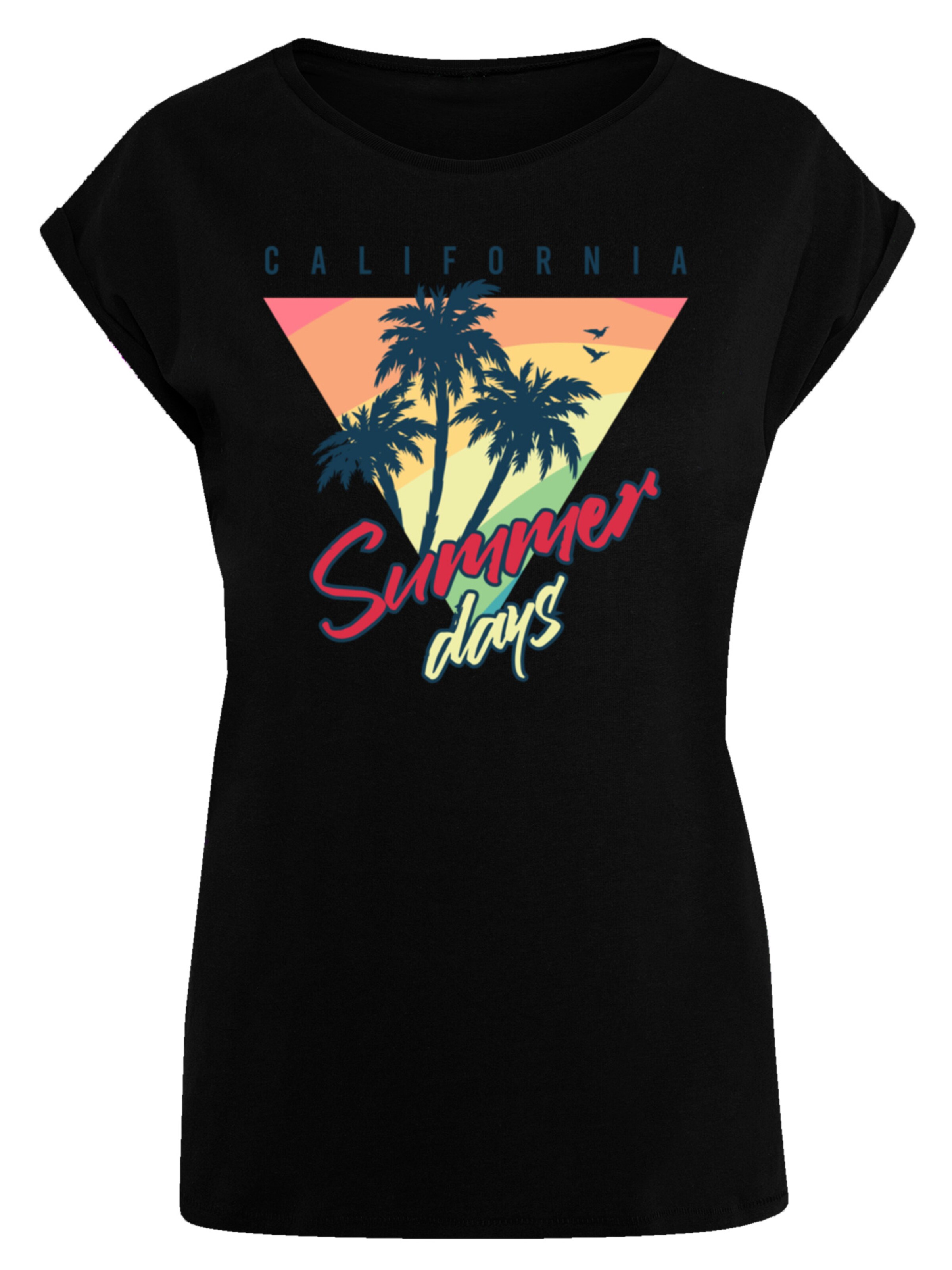 T-shirt 'California Palmen Retro' F4NT4STIC en noir : devant