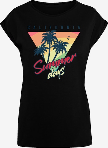 T-shirt 'California Palmen Retro' F4NT4STIC en noir : devant