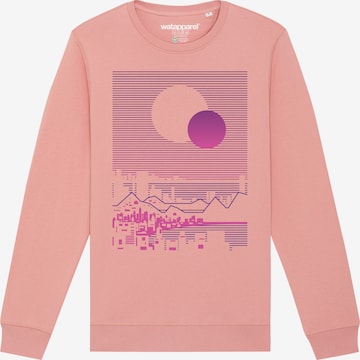 Watapparel Sweatshirt ' Sun and Moon Skyline ' in Roze: voorkant