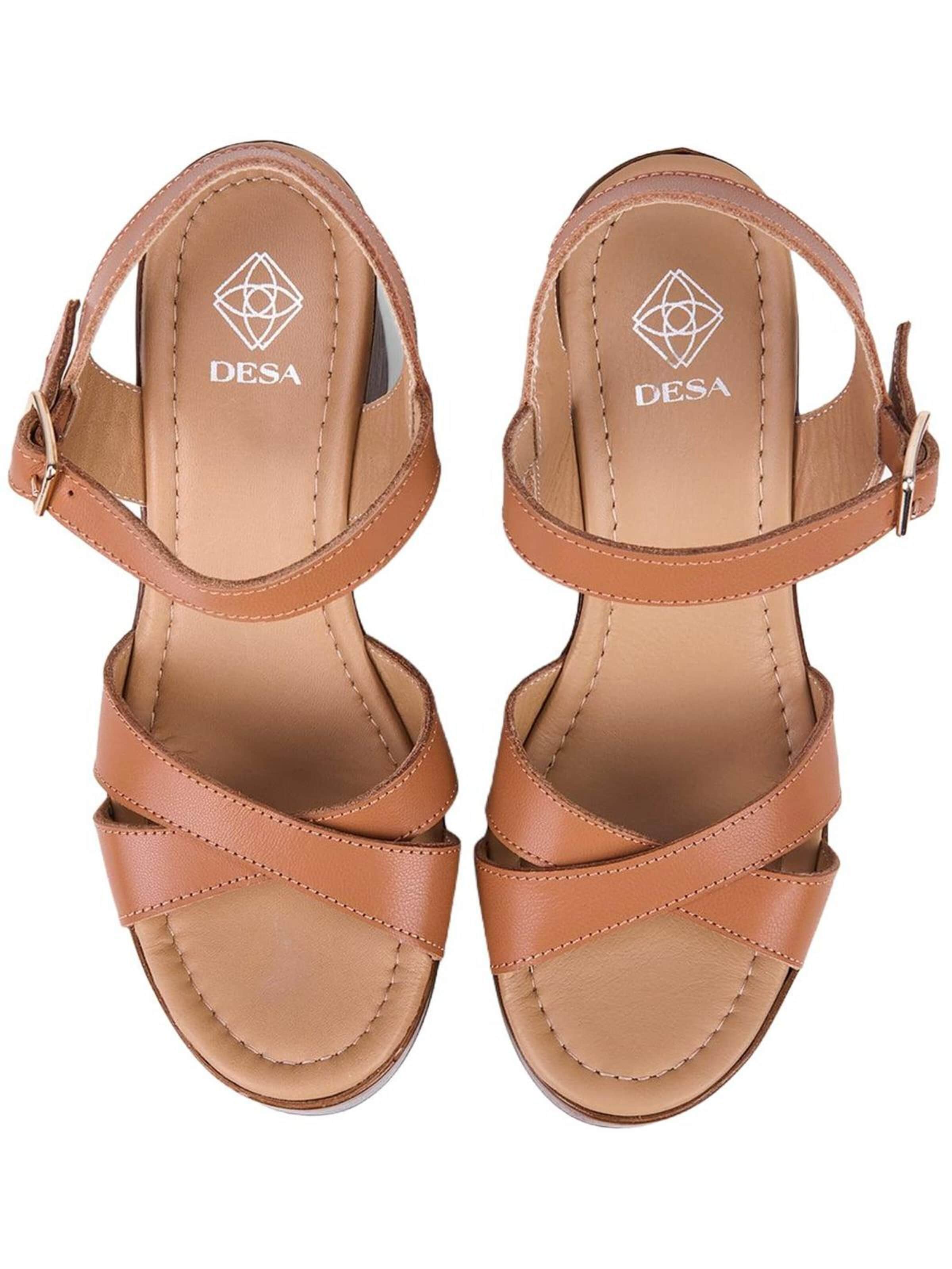 Desa Strap sandal 'Sandalen mit Blockabsatz' in Brown