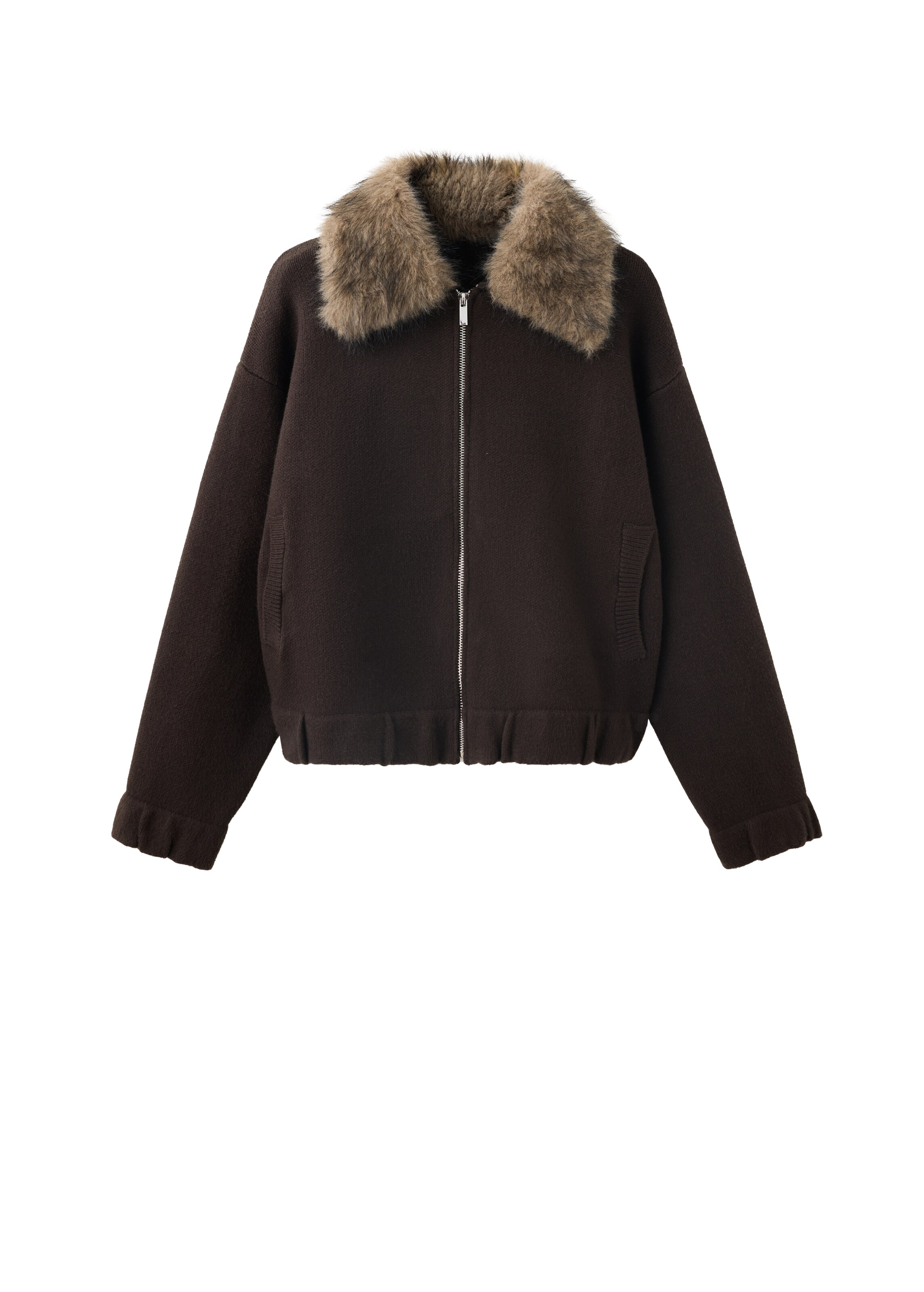 MANGO Between-season jacket 'AVIADOR' in Brown: front