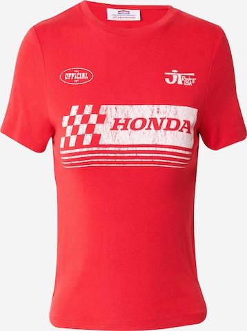 TOPSHOP T-Shirt 'Graphic License Honda Baby' in Rot: predná strana
