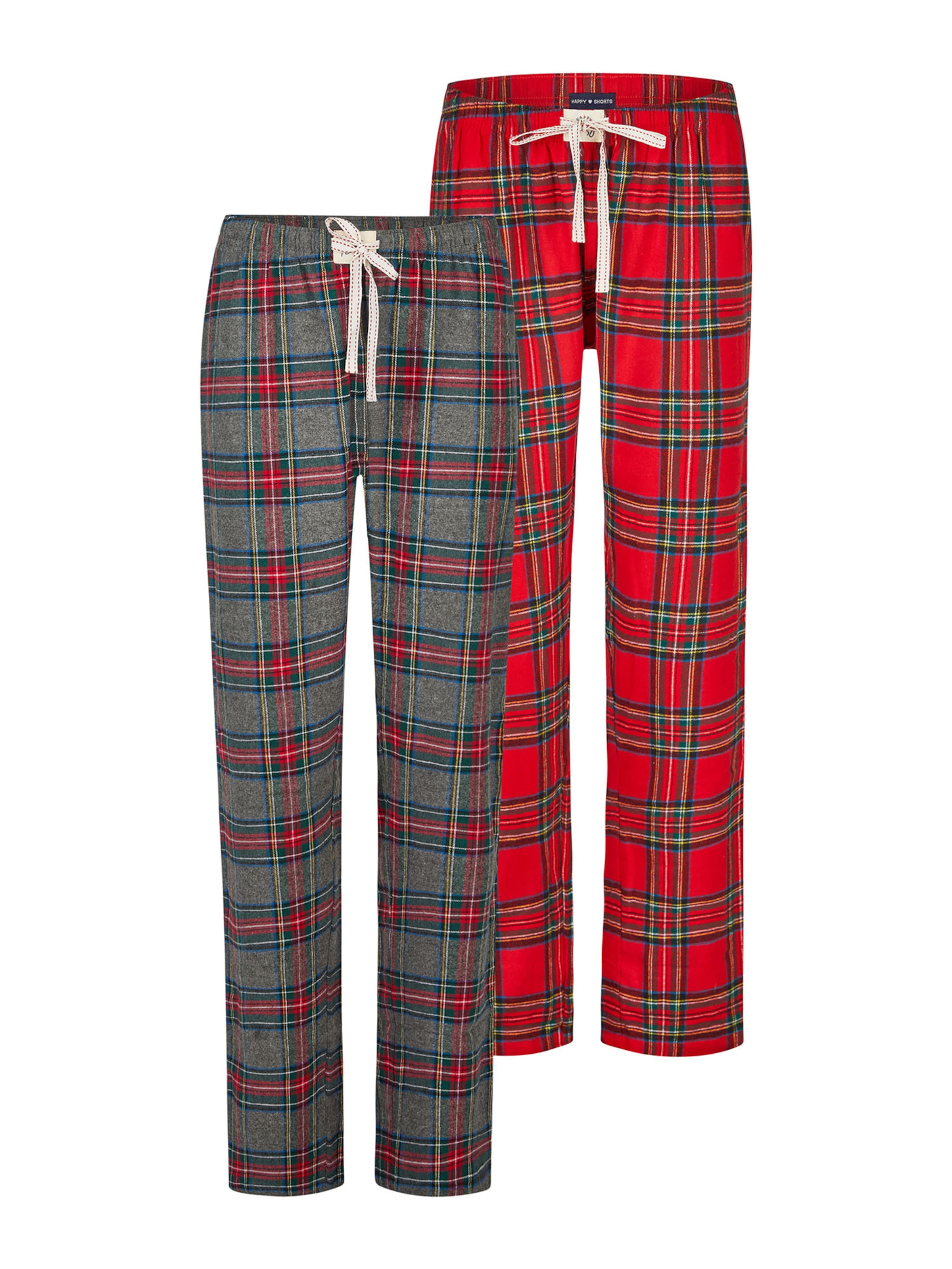 Happy Shorts Pyjamahose ' Christmas ' in Grau: Vorderseite