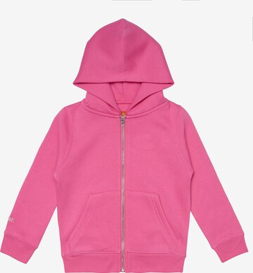 smiler. Zip-Up Hoodie in Pink: front