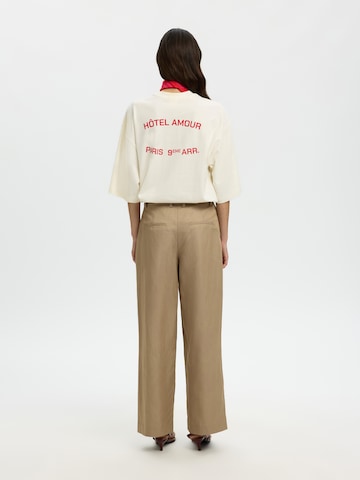 SELECTED Oversized bluse 'Selected x Hotel Amour' i beige: forside