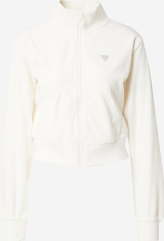 GUESS Sportief sweatvest in Beige: voorkant