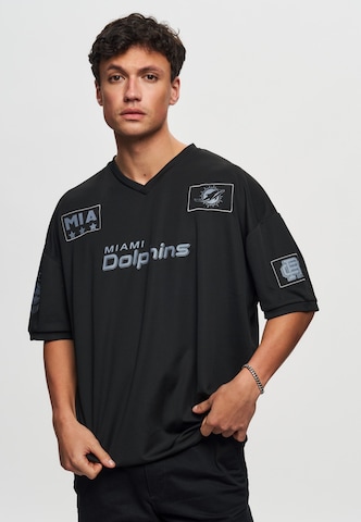 Recovered Shirt 'NFL Dolphins MIA 66 Oversized' in Black