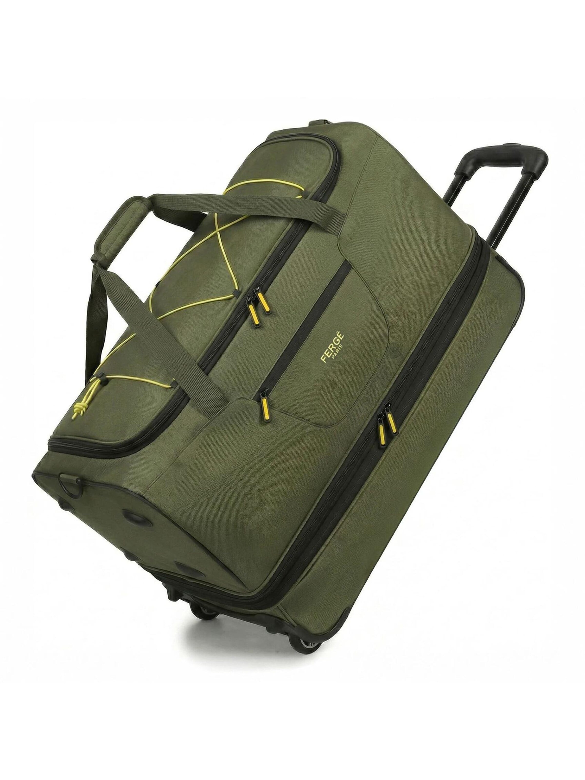FERGÉ Travel Bag 'PARIS Handgepäck mit Rollen Carry-On' in Green: front