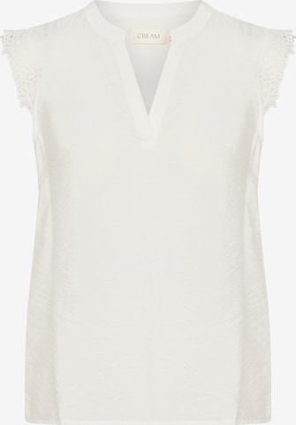 Cream Blouse 'Frammy' in Wit: voorkant