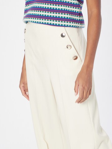 Marella Szeroka nogawka Spodnie w kant 'HIMARE' w kolorze biały