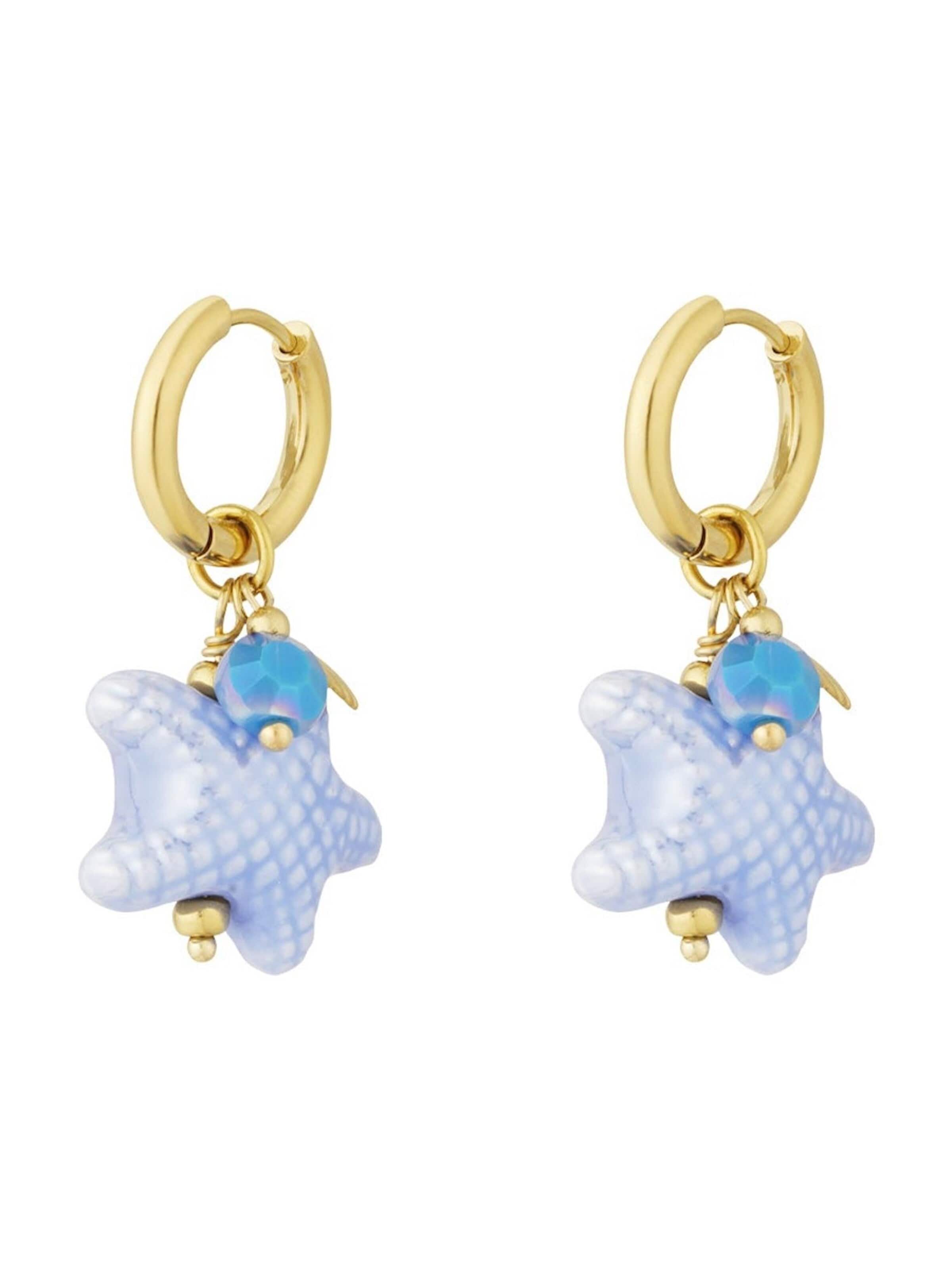 Cala Rose Earrings 'OCEAN STAR' in Blue: front