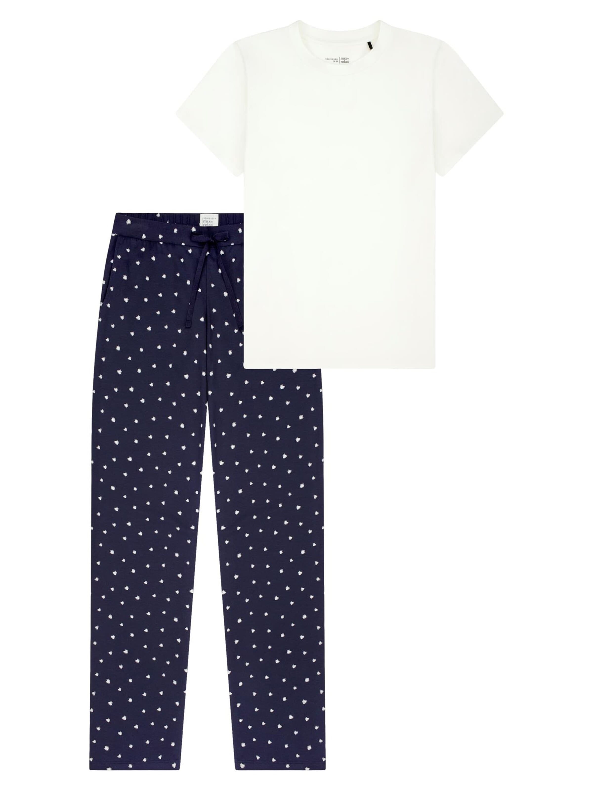 SCHIESSER Pyjama 'Mix & Relax' in Blauw: voorkant
