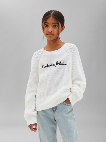 Calvin Klein Jeans Sweater in White: front