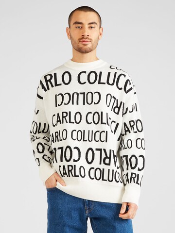 Pull-over Carlo Colucci en blanc : devant