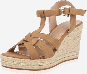 TOM TAILOR Strap Sandals in Beige: front