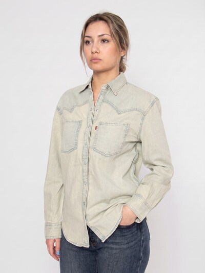 LEVI'S ® Bluse 'TEODORA WESTERN SHIRT' i XS i blue denim, Produktvisning