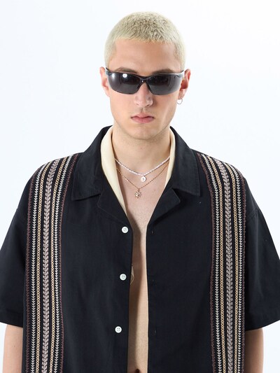 VAMOS CLO Button Up Shirt 'San Bernardino' in Yellow / Black / White, Item view