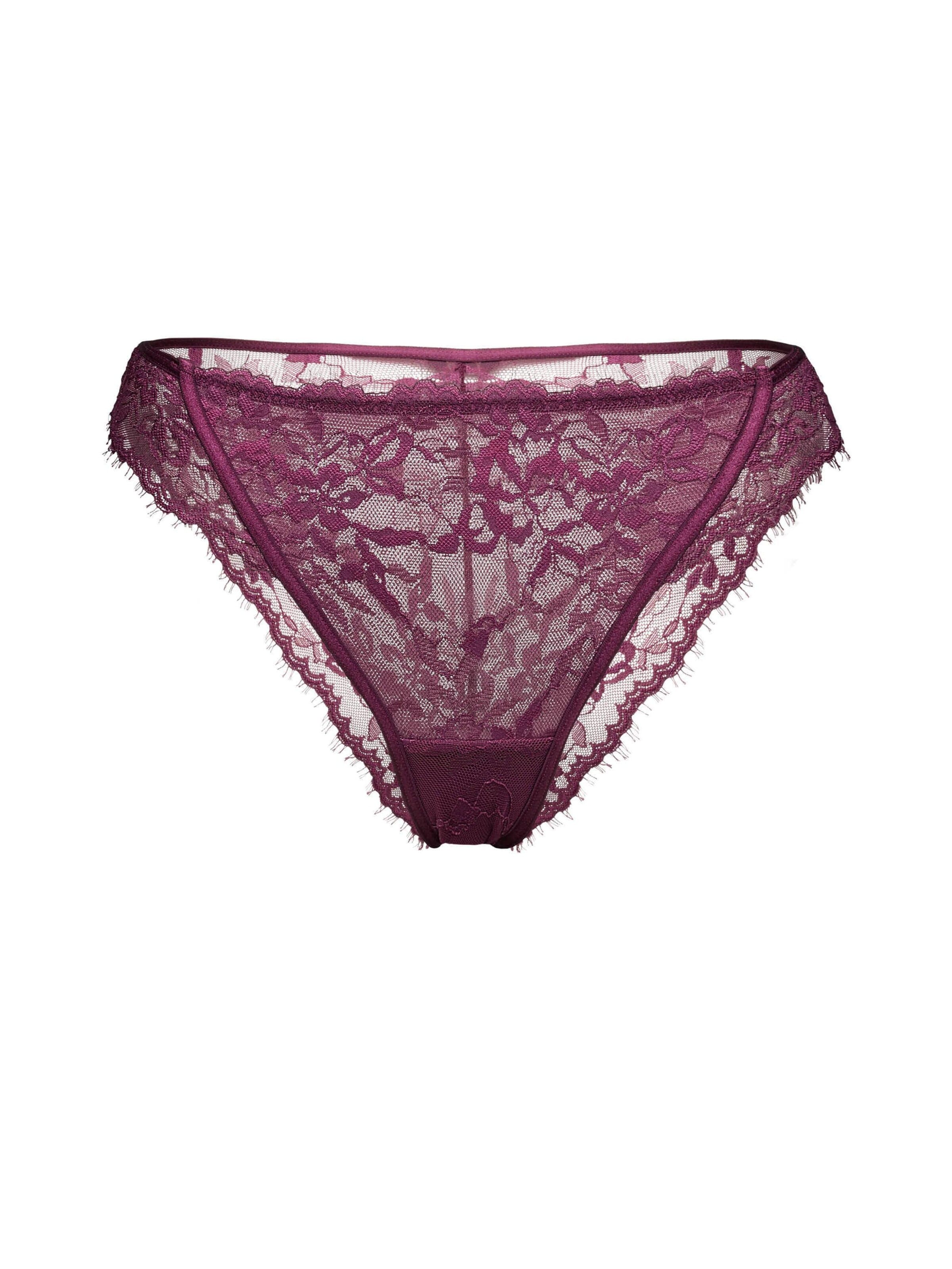 Panty 'Slip Cloe, florale Spitze, mit Baumwollzwickel, normale Leibhöhe' di ESOTIQ in marrone: frontale