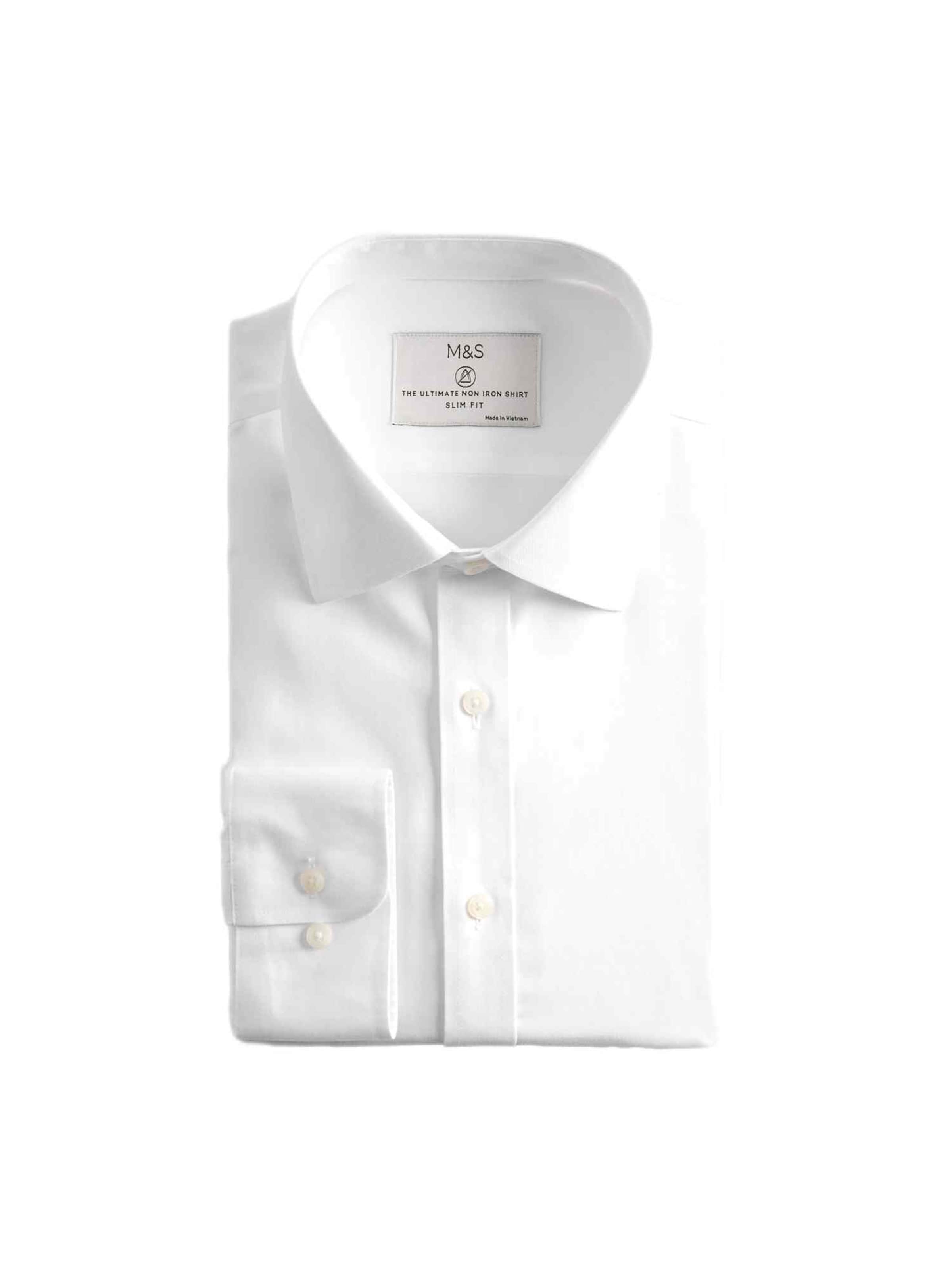 Slim fit Camicia di Marks & Spencer in bianco