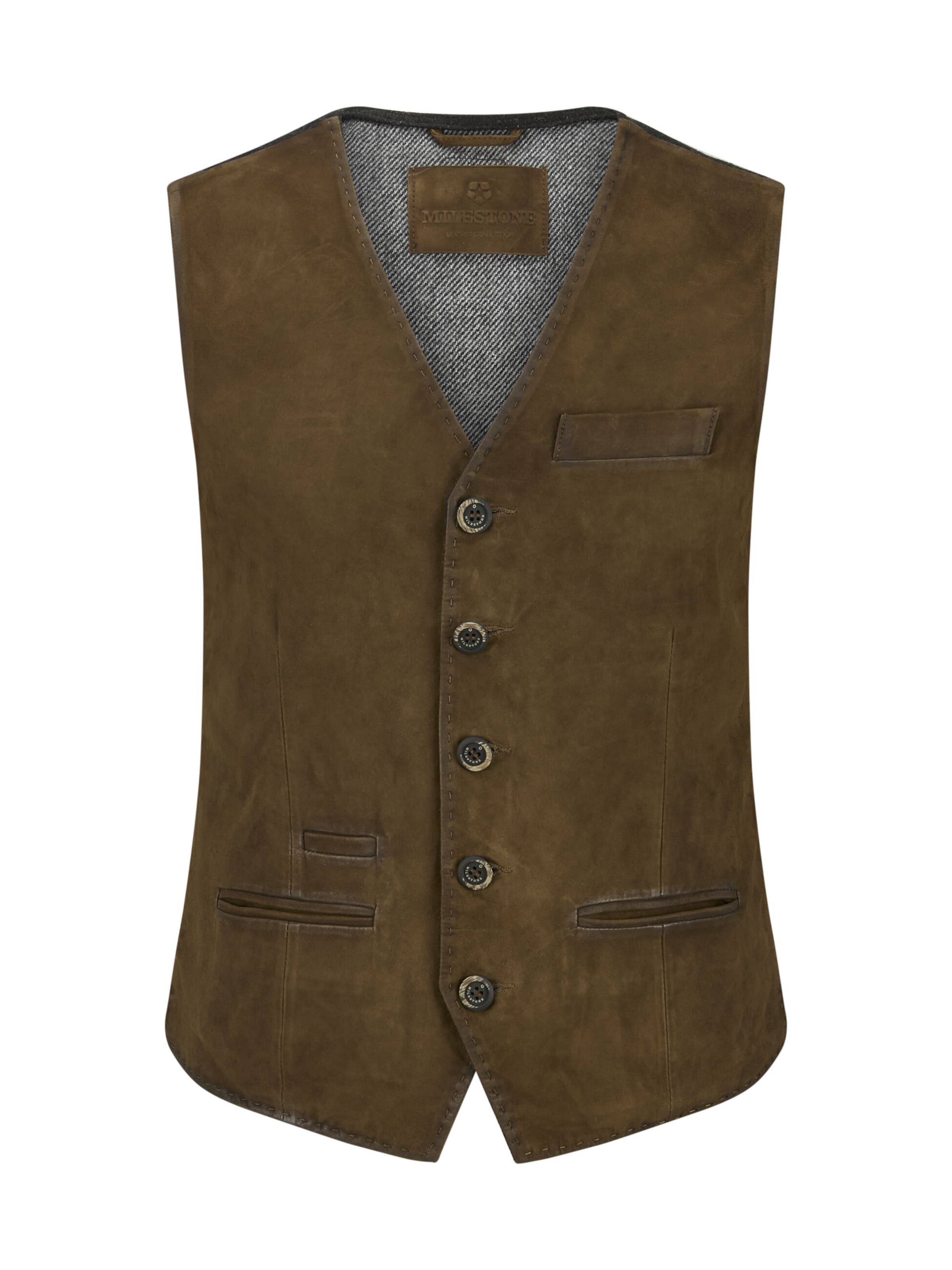 MILESTONE Bodywarmer 'MSRenzo' in Bruin: voorkant
