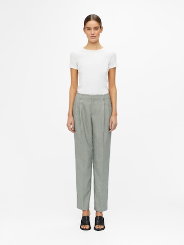 OBJECT Regular Pleat-Front Pants 'KELLY' in Green