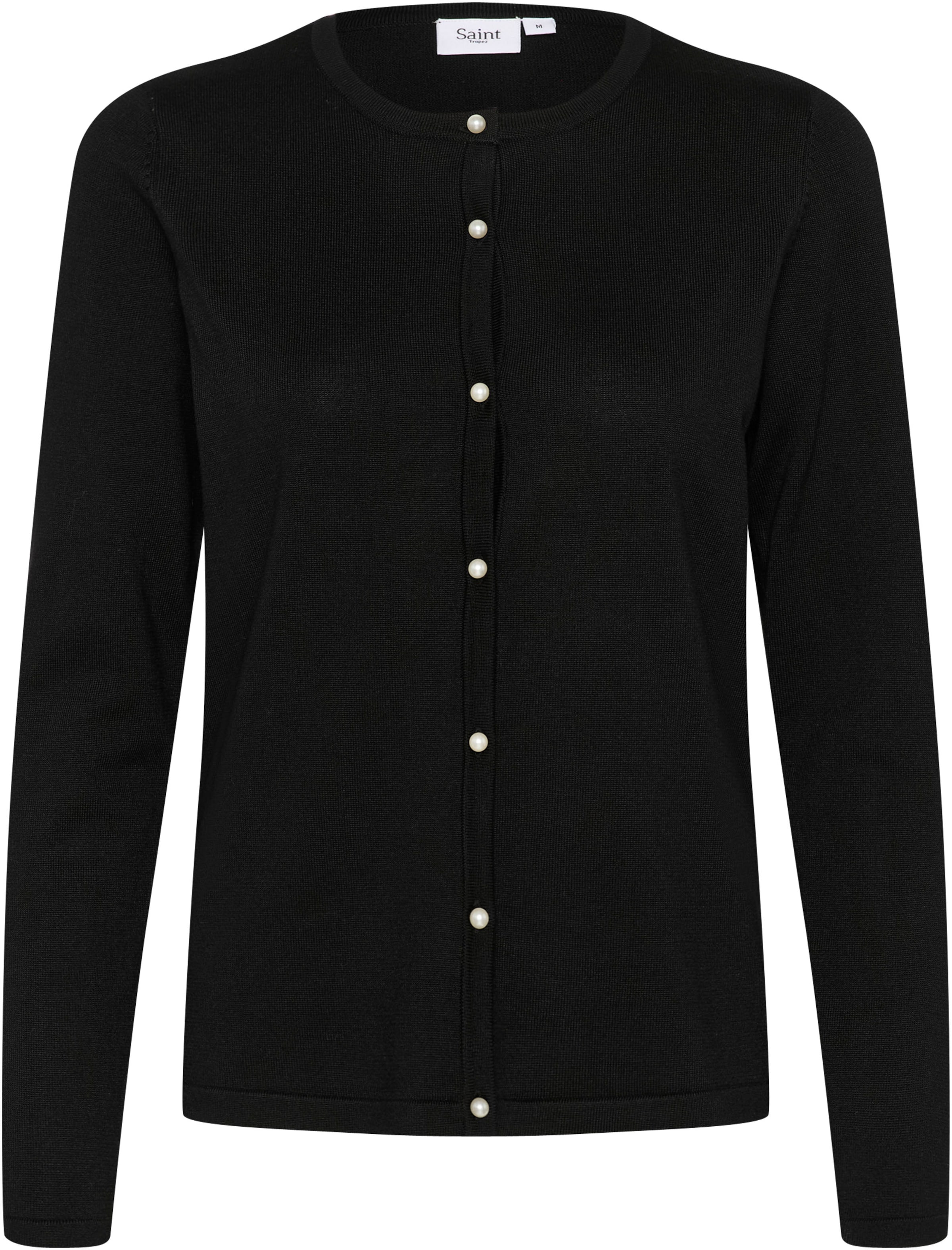 SAINT TROPEZ Strickjacke in Schwarz: Vorderseite