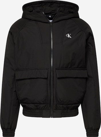 Calvin Klein Jeans Přechodná bunda 'Harrington' – černá: přední strana