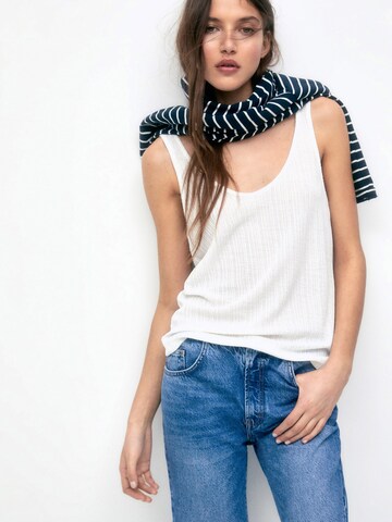 Pull&Bear Top in Weiß: Vorderseite