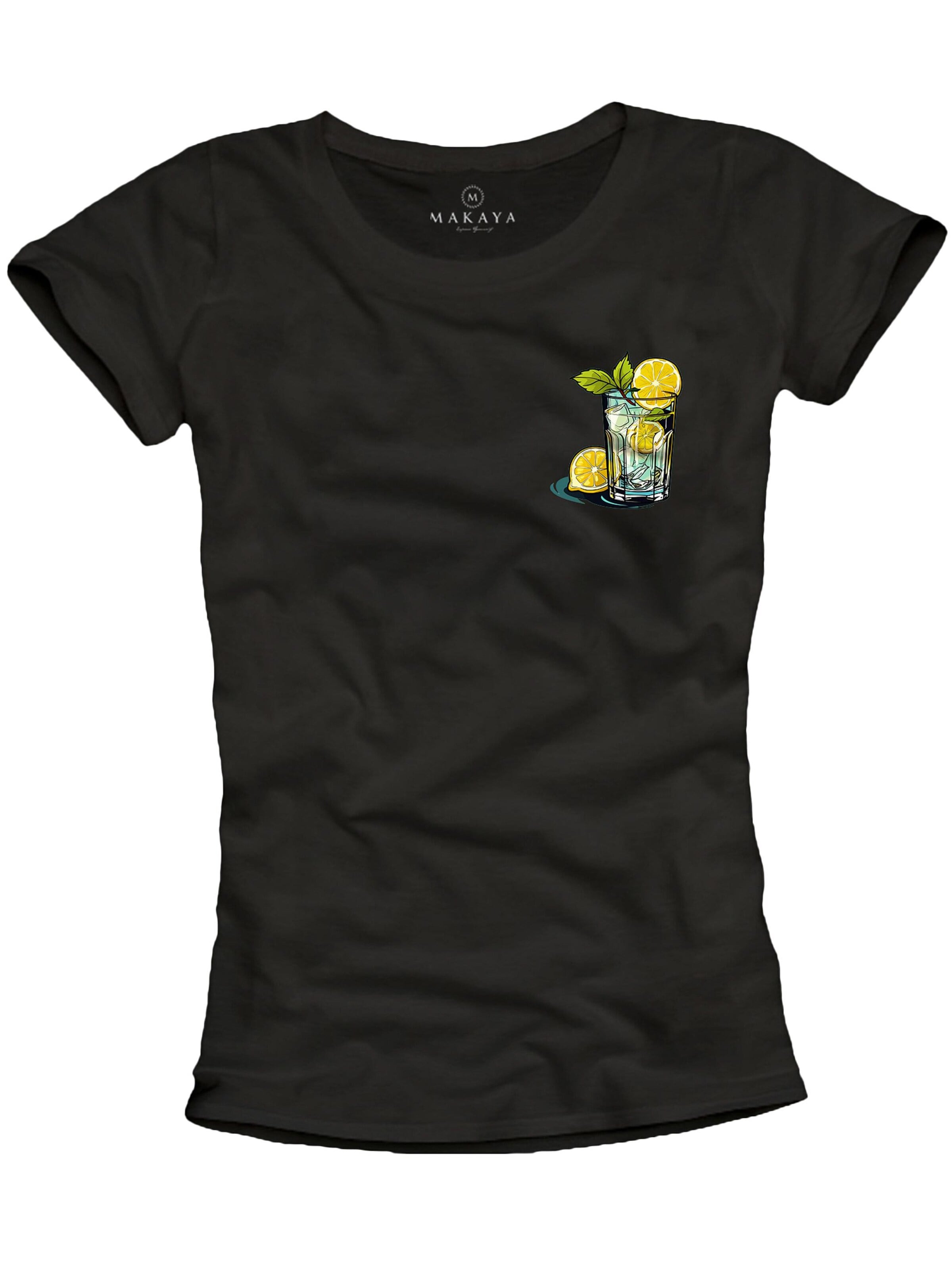 MAKAYA Shirt 'Gin Tonic' in Black: front