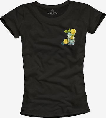 MAKAYA Shirt 'Gin Tonic' in Black: front