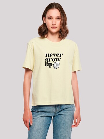 F4NT4STIC Shirt 'Heroes of Childhood Pinocchio Never Grow Up' in Geel: voorkant