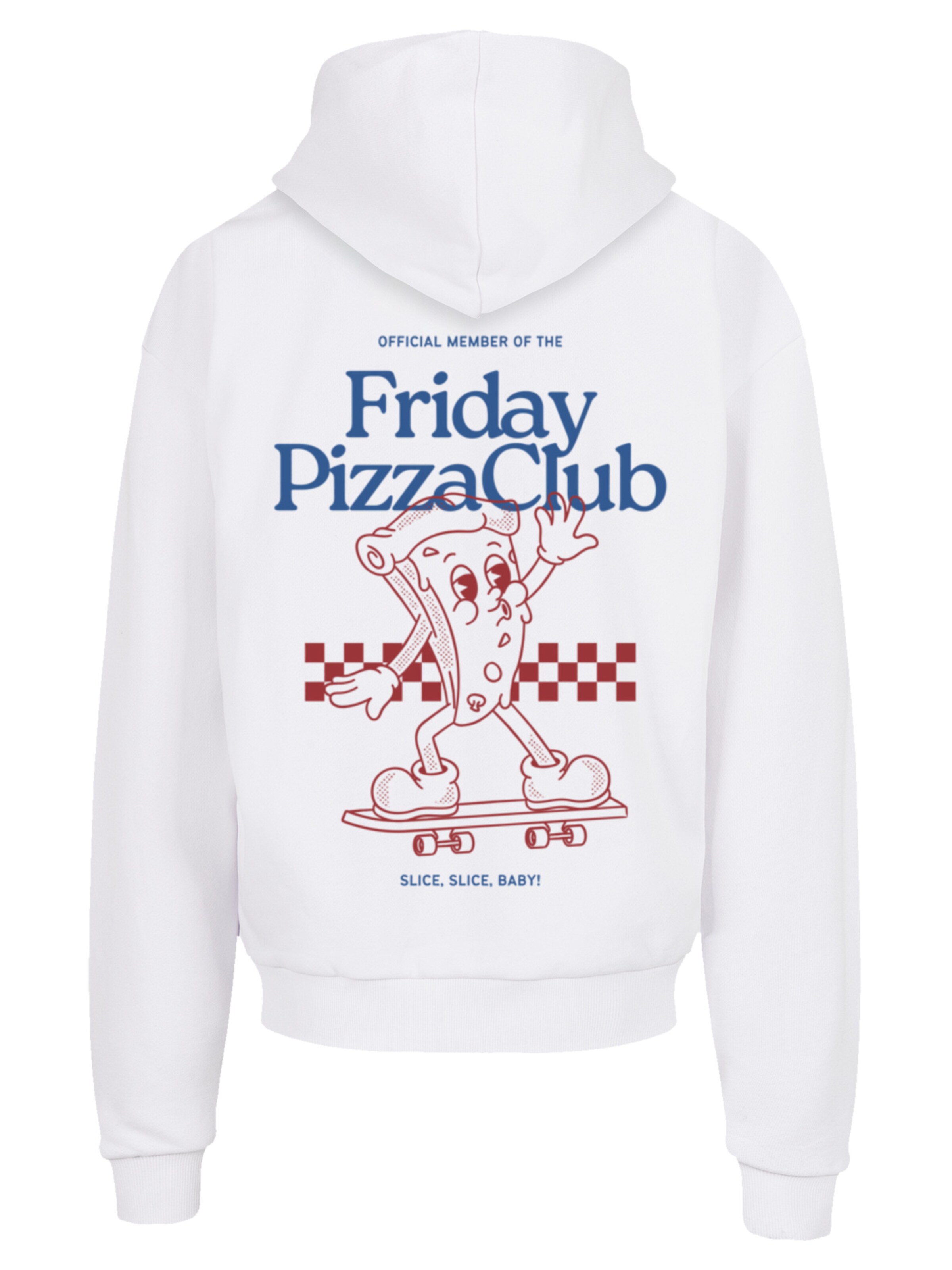 F4NT4STIC Sweatshirt 'Friday Pizza Club' in Wit