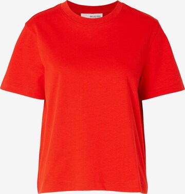 T-shirt SELECTED FEMME en rouge : devant
