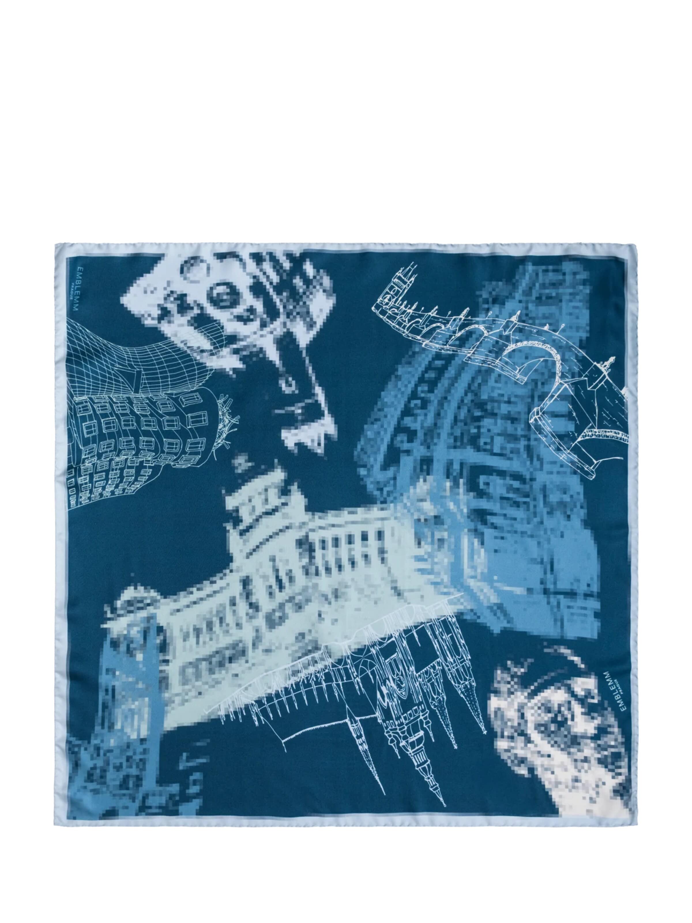 EMBLEMM Scarf 'Distorted Prague' in Beige: front
