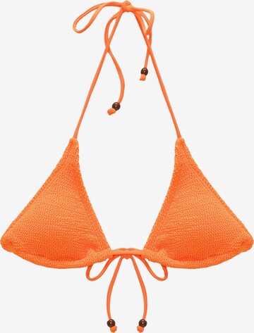 Pull&Bear Triangle Bikini Top in Orange: front