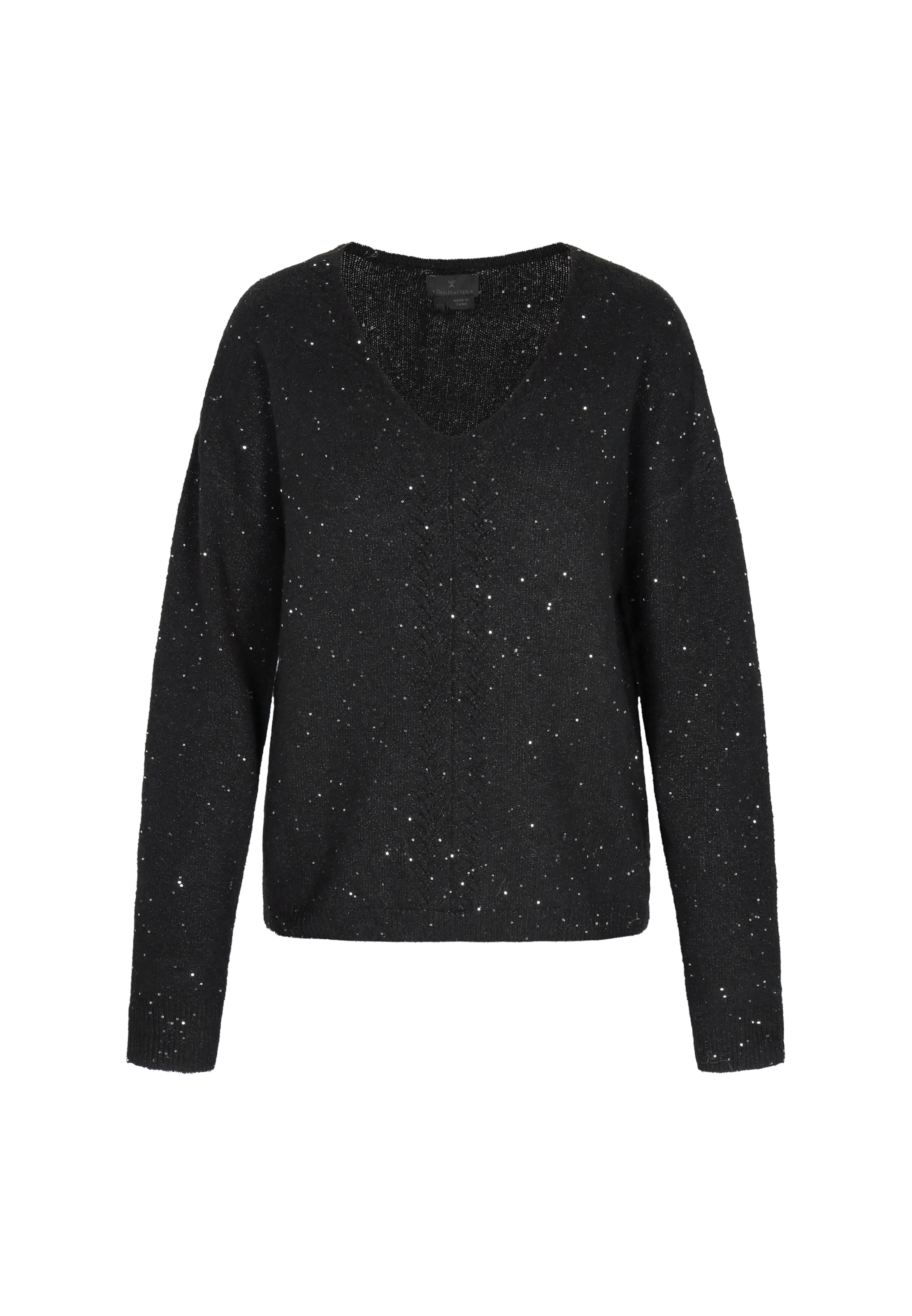melns DreiMaster Klassik Džemperis: no priekšpuses